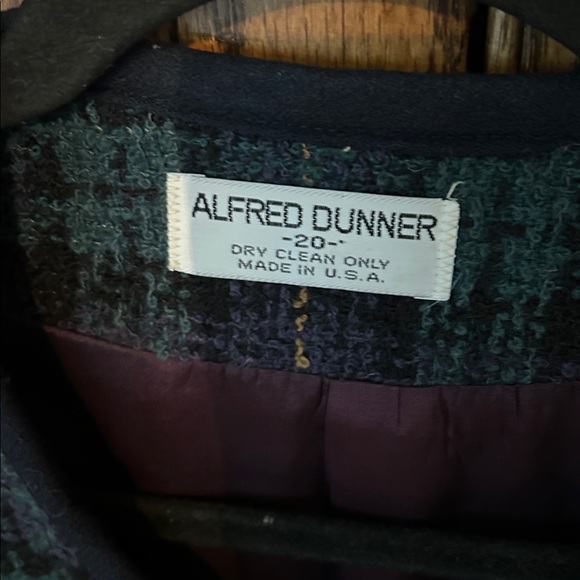 Alfred Dunner Vintage Wool Green Red Plaid Tartan Blazer Academia Jacket wmns 20 - Picture 2 of 5